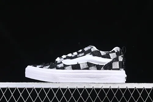 All categories Vans Vans series Vans Low Vans low-top Vans Knu Skool checkerboard washed denim low-top casual sneakers VN000CS0239